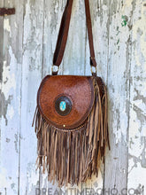 Load image into Gallery viewer, Desert Spirit Turquoise Fringe Crossbody Boho Bag-Handbags, Wallets &amp; Cases-Dreamtime Boho -Dreamtime Boho