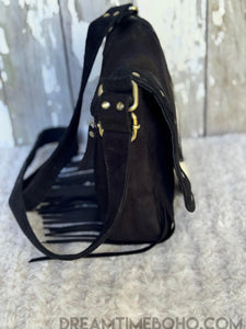 Cowhide & Suede Fringe Crossbody Western Bag-Crossbody Bag-Dreamtime Boho -Dreamtime Boho