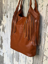 Load image into Gallery viewer, Sunflower Fringe Leather Shoulder Tote Bag