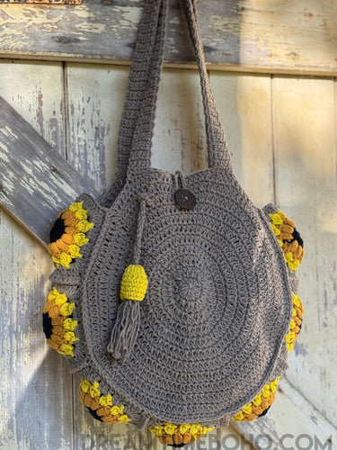 Crochet Sunflower Bag-Apparel & Accessories-Dreamtime Boho -Dreamtime Boho