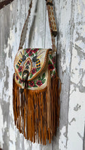 Load image into Gallery viewer, Bee Story Hand-Painted Leather Boho Crossbody Bag