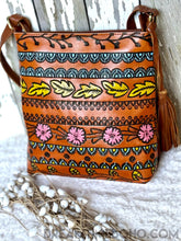 Load image into Gallery viewer, Hand Tooled Springfest Leather Cross Body Boho Bag-Crossbody Handbag-Dreamtime Boho-Dreamtime Boho