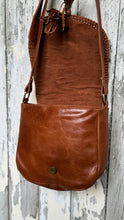 Load image into Gallery viewer, Hamsa Hand Leather Crossbody Boho Handbag