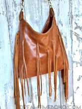 Load image into Gallery viewer, Tan Leather Boho Fringe Crossbody Bag – Handcrafted Bohemian Style-Handbags, Wallets &amp; Cases-Dreamtime Boho -Dreamtime Boho