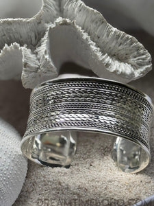 Mystic River - Sterling Silver Boho Cuff Bangle-Apparel & Accessories-Dreamtime Boho -Dreamtime Boho