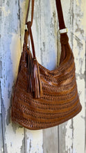 Load image into Gallery viewer, Gypsy Weave Slouch Bag Crossbody Leather Boho Bag