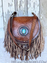 Load image into Gallery viewer, Desert Spirit Turquoise Fringe Crossbody Boho Bag-Handbags, Wallets &amp; Cases-Dreamtime Boho -Dreamtime Boho
