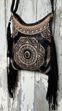 Load image into Gallery viewer, Mandala Feather Cross Body Leather Boho Bag