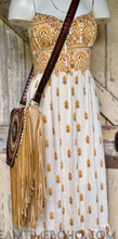 Load image into Gallery viewer, Hand Tooled Mandala Double Fringe Leather Crossbody Boho Bag-Handbags, Wallets &amp; Cases-Dreamtime Boho -Dreamtime Boho