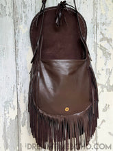 Load image into Gallery viewer, Gypsy Buffalo Fringe Leather Crossbody Boho Bag-Crossbody Bag-Dreamtime Boho-Gypsy Buffalo Rich Dark Brown-Dreamtime Boho