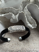 Load image into Gallery viewer, Woven Pathways Cuff – Sterling Silver Rubber Mens Cuff Bracelet-Apparel &amp; Accessories-Dreamtime Boho -Dreamtime Boho