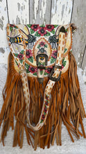Load image into Gallery viewer, Bee Story Hand-Painted Leather Boho Crossbody Bag