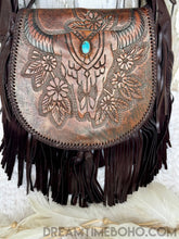 Load image into Gallery viewer, Gypsy Buffalo Fringe Leather Crossbody Boho Bag-Crossbody Bag-Dreamtime Boho-Gypsy Buffalo Rich Dark Brown-Dreamtime Boho