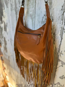 Good Vibes Leather Crossbody Boho Bag-Apparel & Accessories-Dreamtime Boho -Dreamtime Boho
