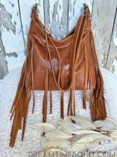 Load image into Gallery viewer, Tan Leather Boho Fringe Crossbody Bag – Handcrafted Bohemian Style-Handbags, Wallets &amp; Cases-Dreamtime Boho -Dreamtime Boho