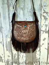 Load image into Gallery viewer, Gypsy Buffalo Fringe Leather Crossbody Boho Bag-Crossbody Bag-Dreamtime Boho-Gypsy Buffalo Rich Dark Brown-Dreamtime Boho