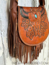 Load image into Gallery viewer, Gypsy Buffalo Fringe Leather Crossbody Boho Bag-Crossbody Bag-Dreamtime Boho-Gypsy Buffalo Rich Dark Brown-Dreamtime Boho