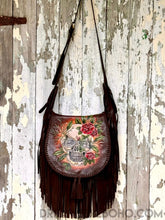 Load image into Gallery viewer, Handmade Crossbody Fringe Skull Leather Boho Bag-Boho Fringe Bag-Dreamtime Boho-Dreamtime Boho