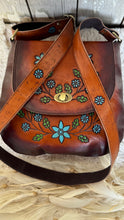 Load image into Gallery viewer, Hand Tooled Vintage  Flower Leather Boho Bag