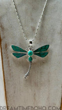 Load image into Gallery viewer, Sterling Silver Dragonfly Pendant Necklace –Turquoise Inlay-jewellery-Dreamtime Boho -Dreamtime Boho