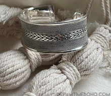 Load image into Gallery viewer, Tideweaver – Handcrafted Sterling Silver Boho Cuff Bracelet-jewellery-Dreamtime Boho -Dreamtime Boho