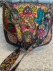 Luxe Love Story Handmade Leather Crossbody Boho Bag-Apparel & Accessories-Dreamtime Boho -Dreamtime Boho