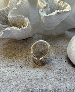 Wild Bloom Adjustable Silver Ring – Handcrafted Boho Style-Apparel & Accessories-Dreamtime Boho -Dreamtime Boho
