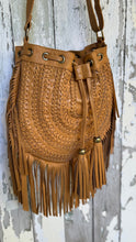 Load image into Gallery viewer, Gypsy Weave Leather Fringe Boho Bag