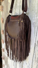 Load image into Gallery viewer, Leather Fringe Boho Bag – Mandala Magic Crossbody