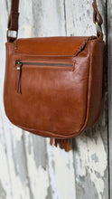 Load image into Gallery viewer, Hamsa Hand Leather Crossbody Boho Handbag