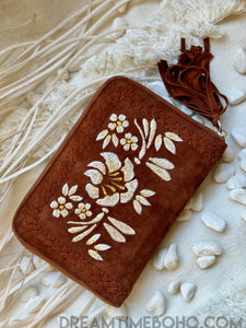 Hand Made Soft Suede Leather Boho Wallet-Apparel & Accessories-Dreamtime Boho -Dreamtime Boho
