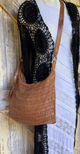 Load image into Gallery viewer, Gypsy Weave Slouch Bag Crossbody Leather Boho Bag
