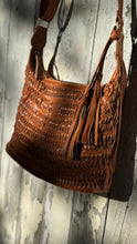 Load image into Gallery viewer, Gypsy Weave Leather Slouch Bag - Small