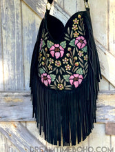 Load image into Gallery viewer, Boho Beauty Handpainted Fringe Shoulder Bag-Handbags, Wallets &amp; Cases-Dreamtime Boho -Dreamtime Boho