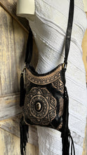 Load image into Gallery viewer, Mandala Feather Cross Body Leather Boho Bag