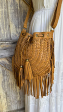 Load image into Gallery viewer, Gypsy Weave Leather Fringe Boho Bag