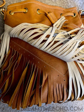 Load image into Gallery viewer, Catalina Double Fringe Leather Crossbody Boho Bag + Fringe Lipstick Holder-Crossbody Bag-Dreamtime Boho-Dreamtime Boho