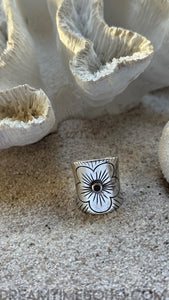 Wild Bloom Adjustable Silver Ring – Handcrafted Boho Style-Apparel & Accessories-Dreamtime Boho -Dreamtime Boho