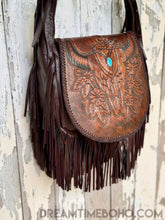 Load image into Gallery viewer, Gypsy Buffalo Fringe Leather Crossbody Boho Bag-Crossbody Bag-Dreamtime Boho-Gypsy Buffalo Rich Dark Brown-Dreamtime Boho