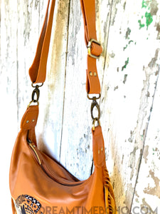 Good Vibes Leather Crossbody Boho Bag-Apparel & Accessories-Dreamtime Boho -Dreamtime Boho