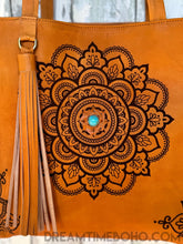 Load image into Gallery viewer, Mandala Leather Tote Shoulder Bag-Leather Shoulder Bag-Dreamtime Boho-Dreamtime Boho