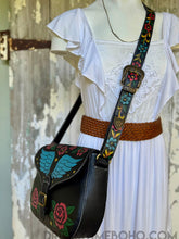 Load image into Gallery viewer, Angel Wings &amp; Roses Hand Painted Leather Crossbody Bag &amp; Wallet Set-Handbags, Wallets &amp; Cases-Dreamtime Boho -Dreamtime Boho