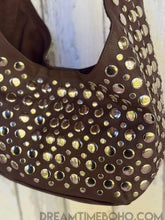 Load image into Gallery viewer, Leather Studded Shoulder Bag – Rock Star Boho Vibes-Apparel &amp; Accessories-Dreamtime Boho -Chocolate-Dreamtime Boho