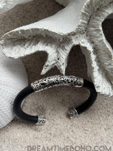 Load image into Gallery viewer, Mystic Sands Unisex Sterling Silver Rubber Cuff Bracelet-Apparel &amp; Accessories-Dreamtime Boho -Dreamtime Boho