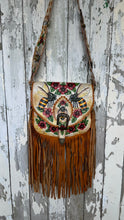 Load image into Gallery viewer, Bee Story Hand-Painted Leather Boho Crossbody Bag