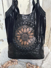 Load image into Gallery viewer, Sunflower Fringe Leather Shoulder Tote Bag