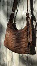 Load image into Gallery viewer, Gypsy Weave Leather Slouch Bag - Small