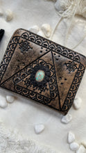 Load image into Gallery viewer, Liberty Small Leather Wallet Purse Hand Tooled with Turquoise Stone Feature Boho Wallet