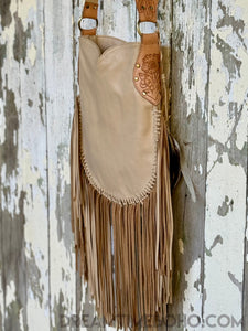 Fringe Crossbody Leather Boho Bag Goddess-Crossbody Bag-Dreamtime Boho-Natural-Dreamtime Boho