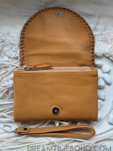 Midnight Rose Leather Purse Wallet Clutch Bag